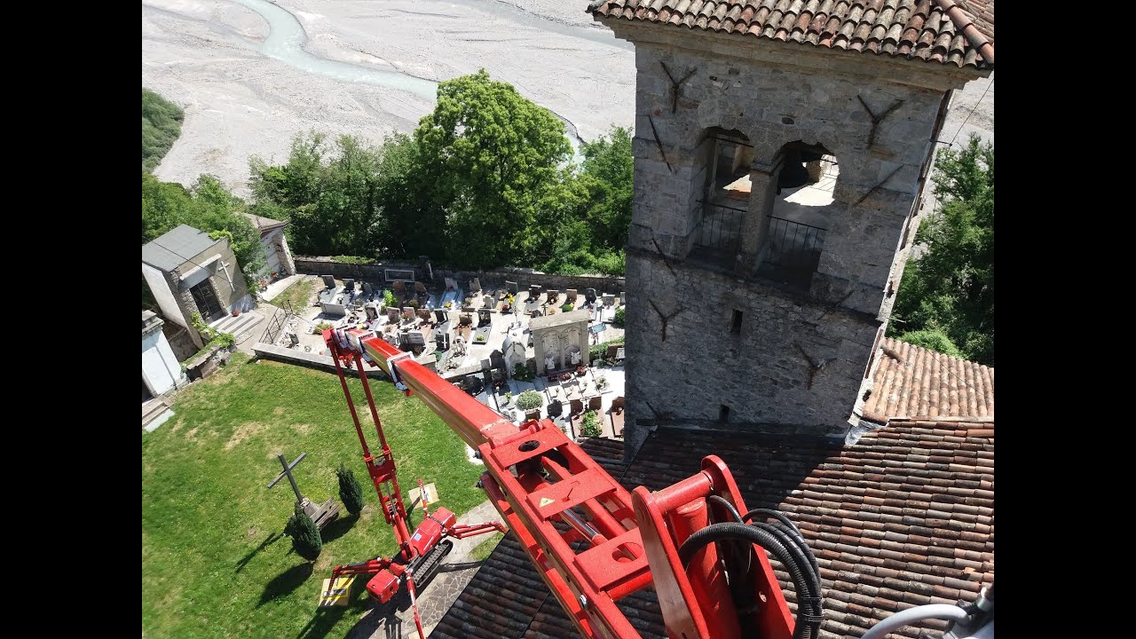 Posizionamento piattaforma Ruthmann-Bluelift SA31 -Pieve Santa Maria Oltre But-VERARDO NOLEGGI OVARO