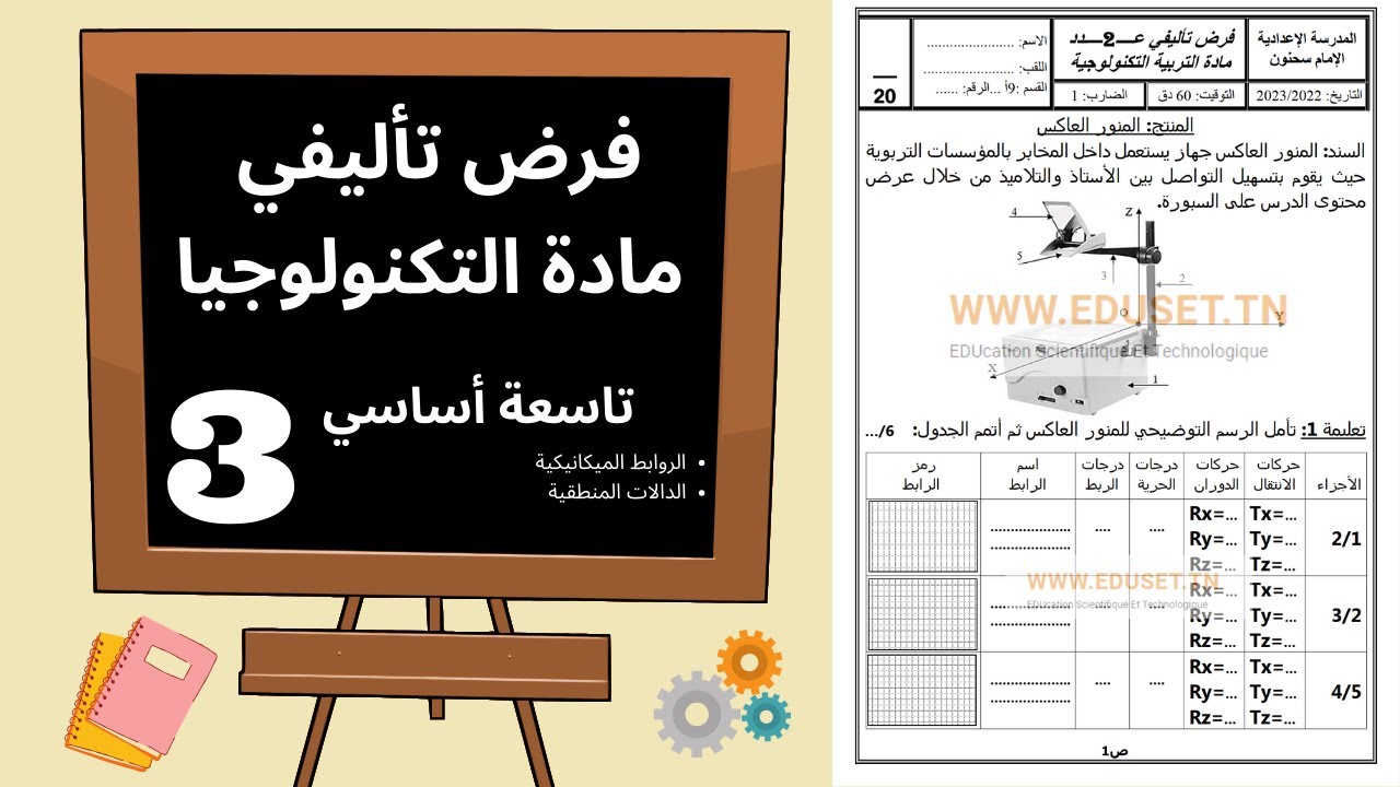 اصلاح فرض تأليفي عدد2 تاسعة أساسي( الروابط و الدلات المنطقية)- الجز3-