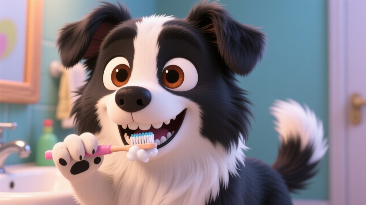 🎵 Maggie si Lava i Denti 🪥😁 | Canzone Educativa per Bambini | Maggie la Border Collie