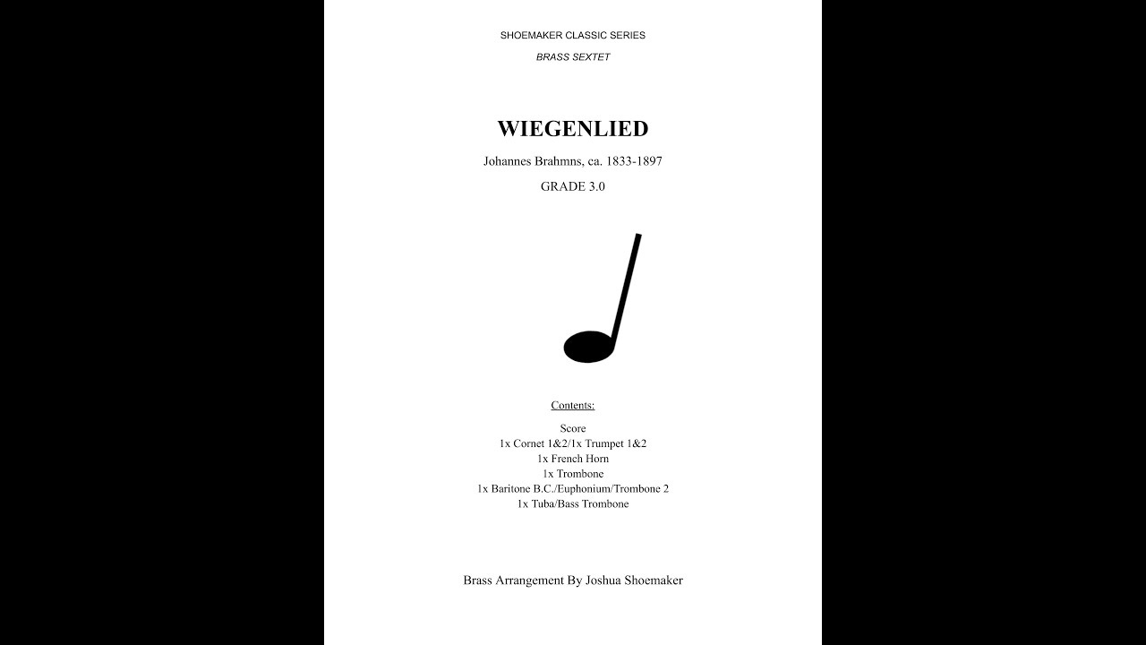Wiegenlied (Lullaby) - Classic Series (Brass Sextet) - Joshua Shoemaker Music