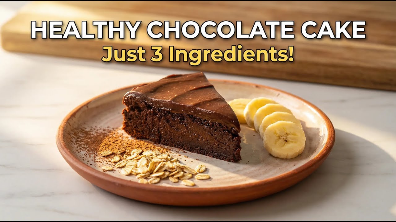 Oats, Cocoa & Banana — Healthy Cake (No Flour · No Sugar)
