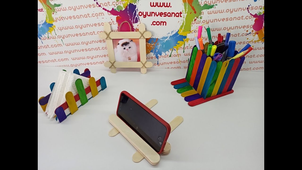 Kendin Yap Dil Çubuğuyla Çerçeve, Telefon tutucu