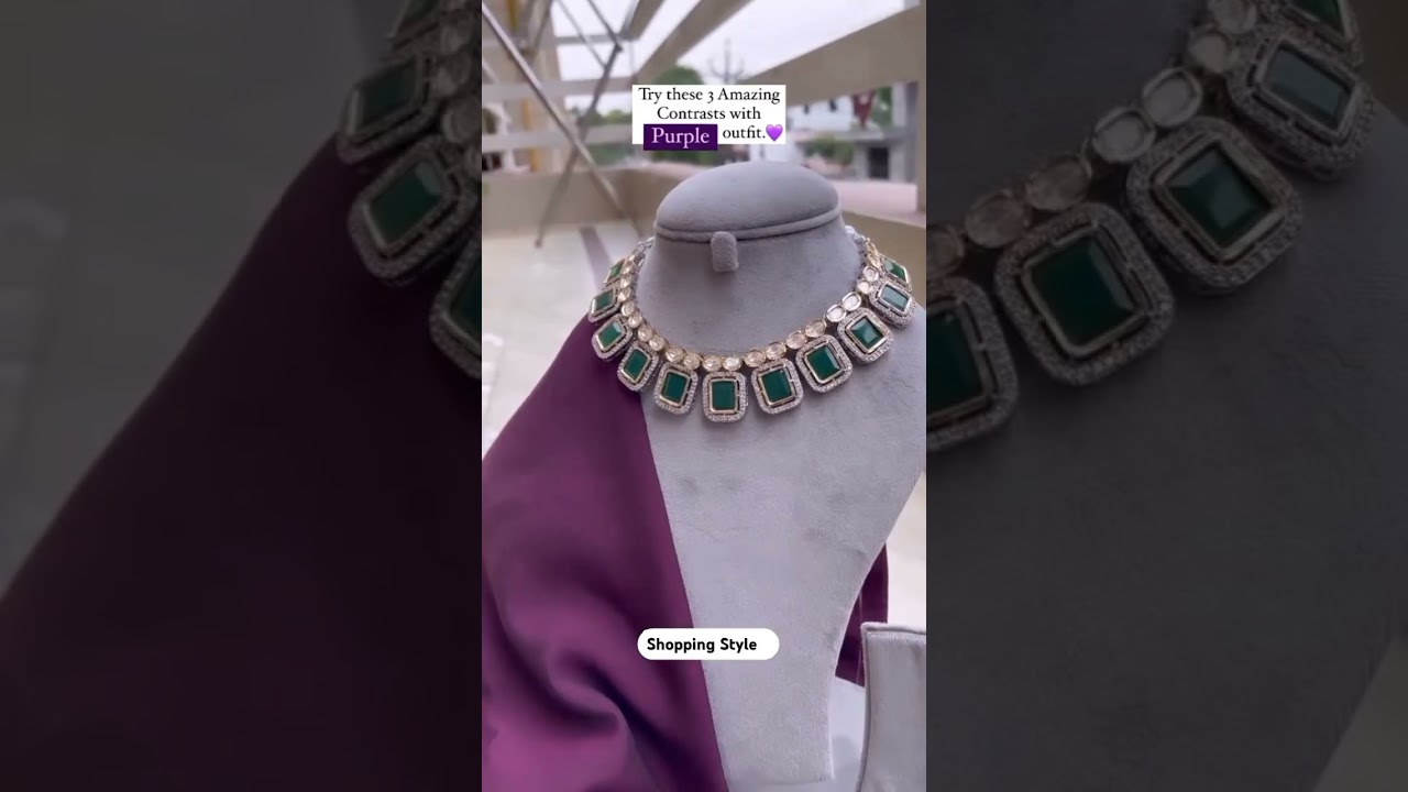 Try This 3 Amazing contrast with Purple outfit #trending #fashion #girl #necklace #jewelry #shorts