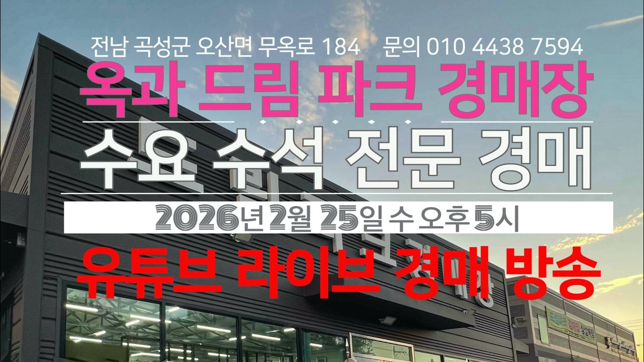 옥과 드림파크 경매장/2026년 2월 25일 오후 5시 수요 수석 전문 경매/문의 010 4438 7594/