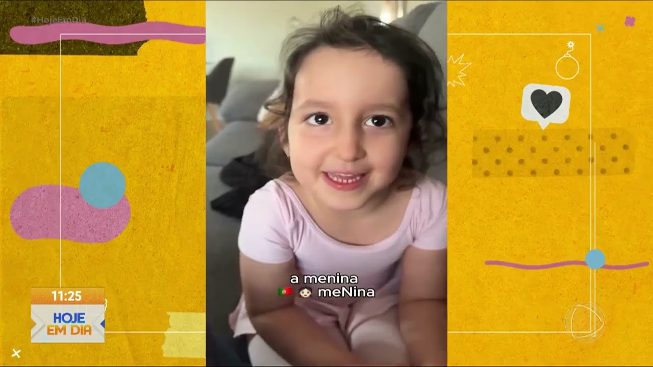 Menina portuguesa viraliza ao brincar com o sotaque brasileiro da mãe | HOJE EM DIA