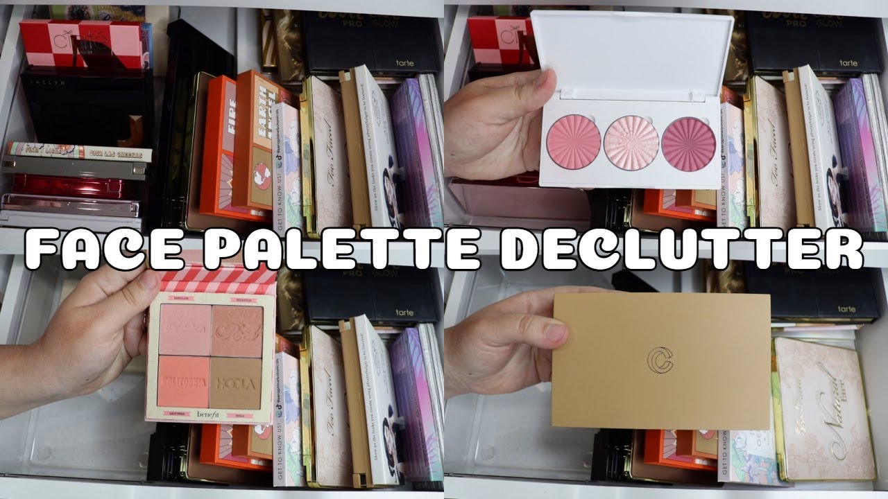 Makeup Declutter | Decluttering Face Palettes
