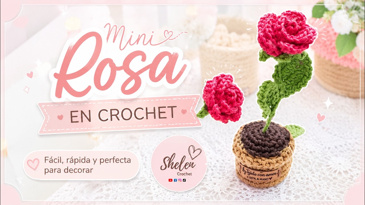 Mini Rosa crochet 🌹🪴