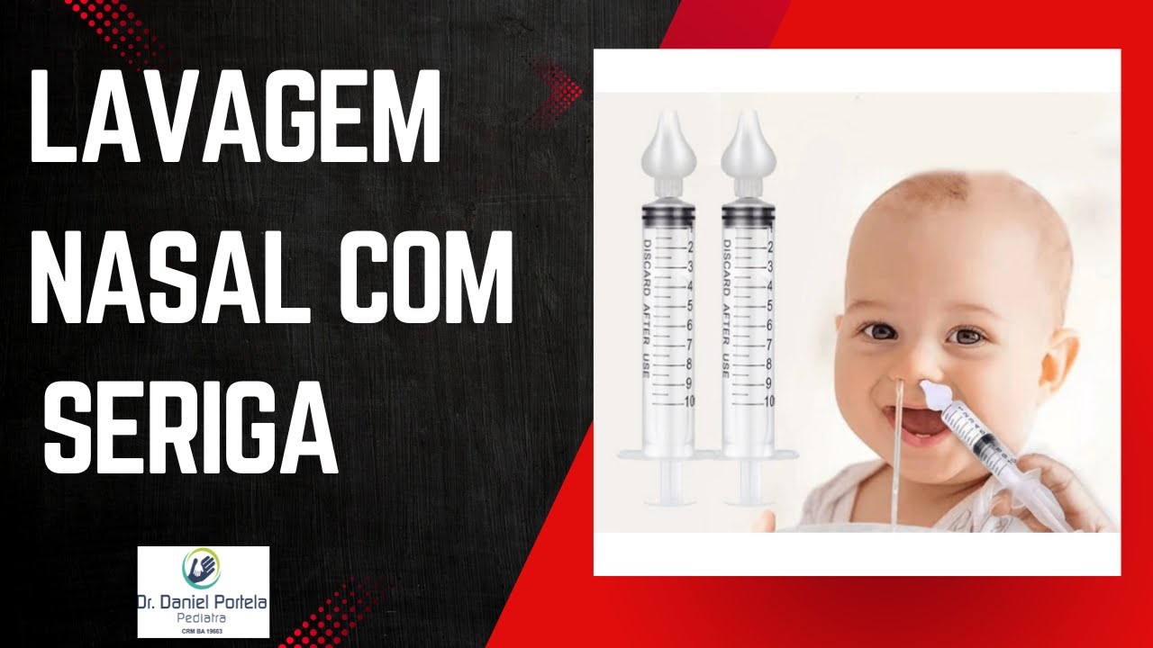 Lavagem nasal com SERINGA e soro fisiológico em bebês e crianças