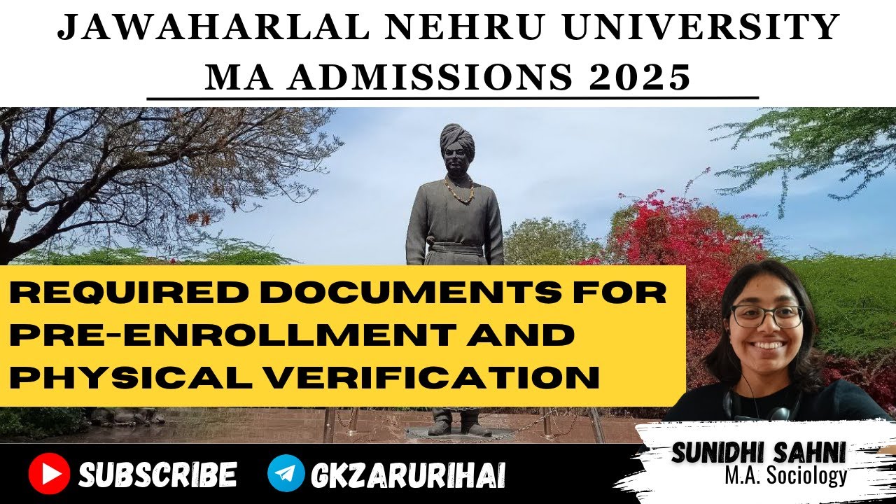 JNU Document Verification 2025 | MA Admission | SUNIDHI SAHNI #jnuadmission