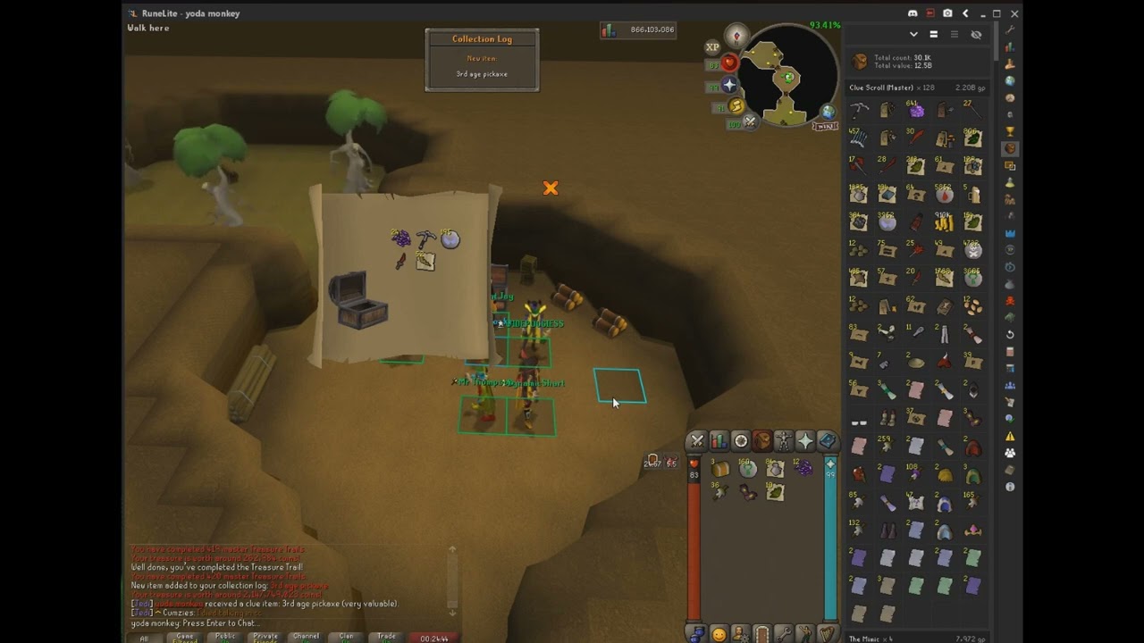 3rd Age Pickaxe on 420 Master KC