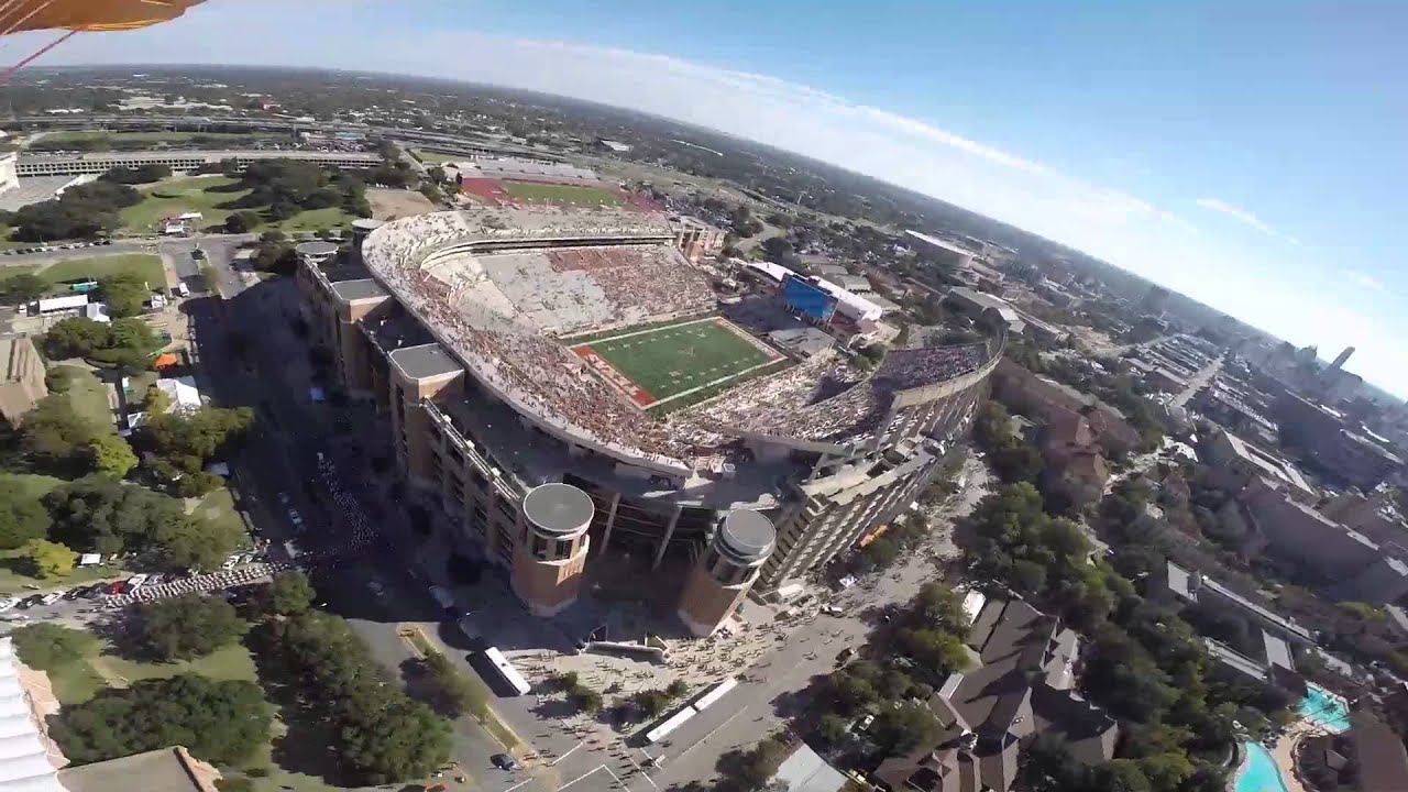 Golden Knights parachute into Darrell K. Royal Stadium