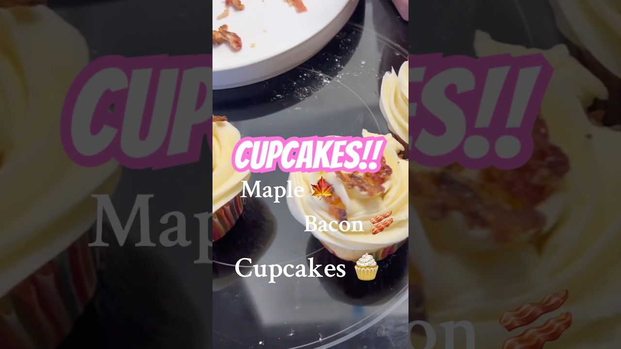Maple bacon cupcakes watch me make them on my channel #baking #bacon #cupcakes