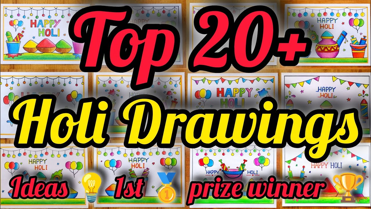 100+ Holi Drawing / holi drawing poster ideas 2026 /  How to Draw holi drawing easy step/ Happy Holi