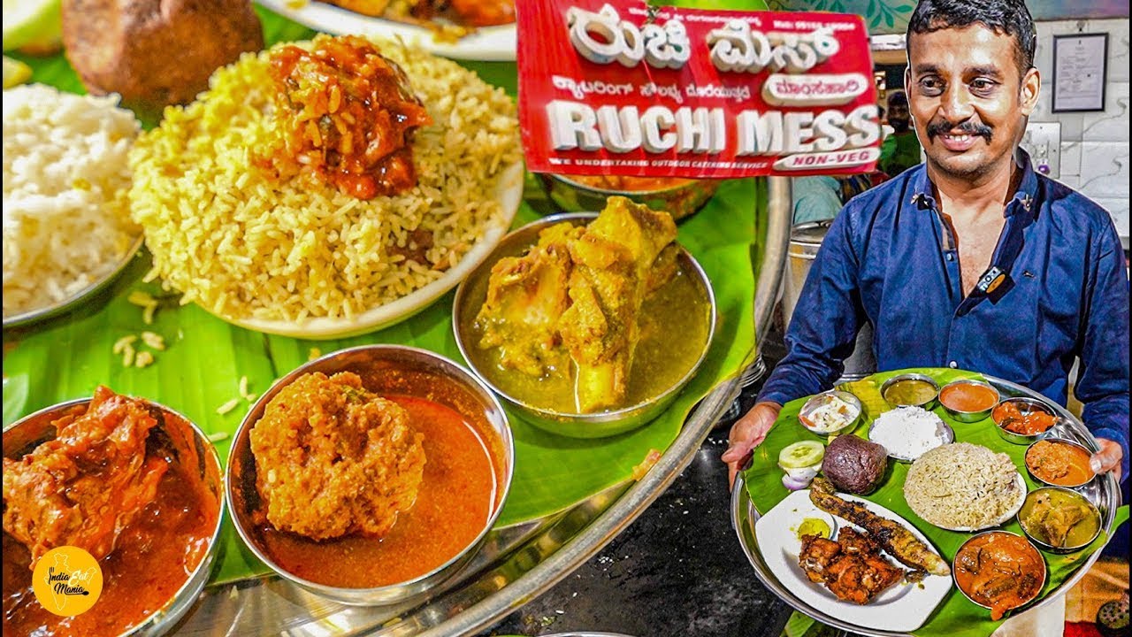 Enjoying Bakasura Thali in Ruchi Mess in Mysore 