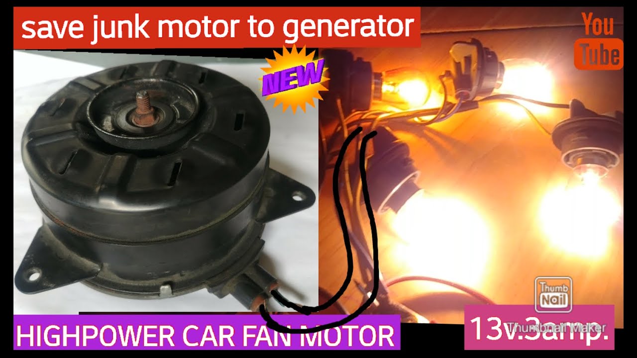 [FREE ENERGY]i make dc highpower generator using carfan motor.[DIY]