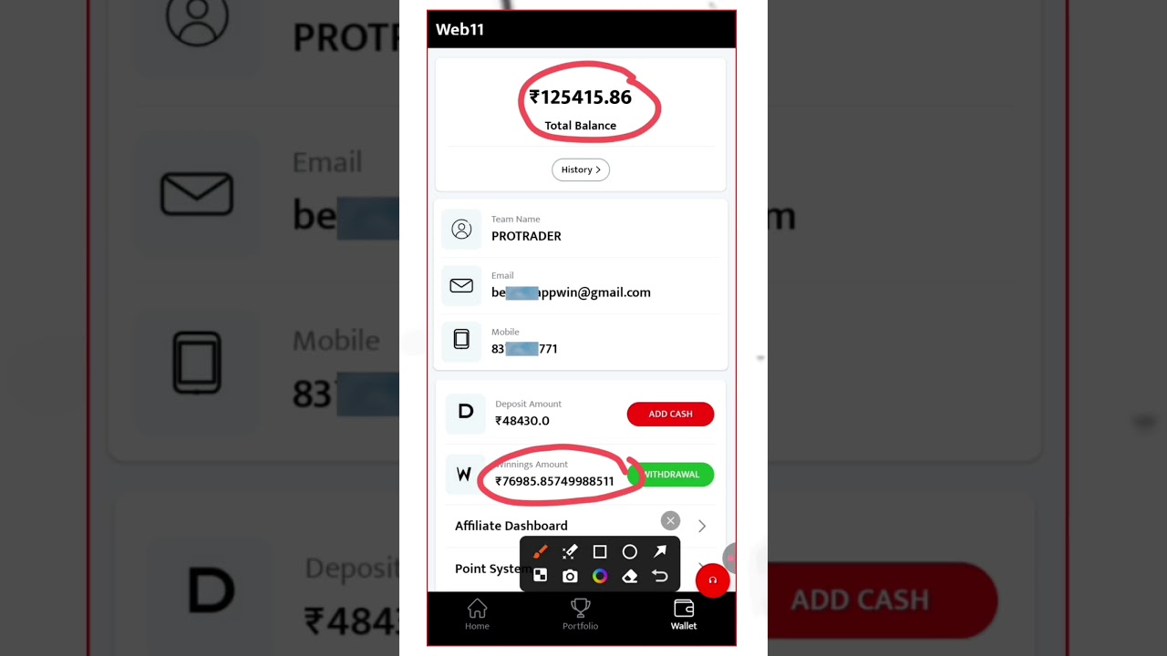 Web11 Withdrawal Proof😉| Best Cricket Prediction app #shorts