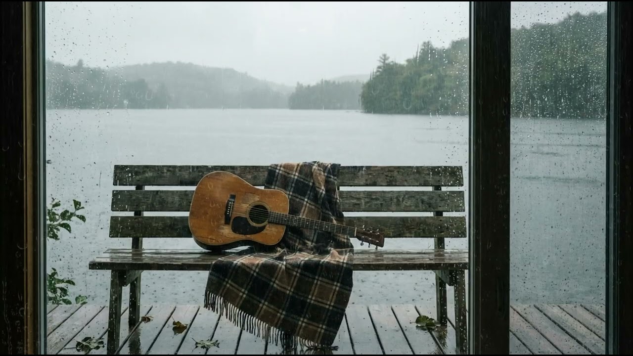 Guitar Music With Rain Sound For Creating A Serene And Relaxing Environment || CalmVibe