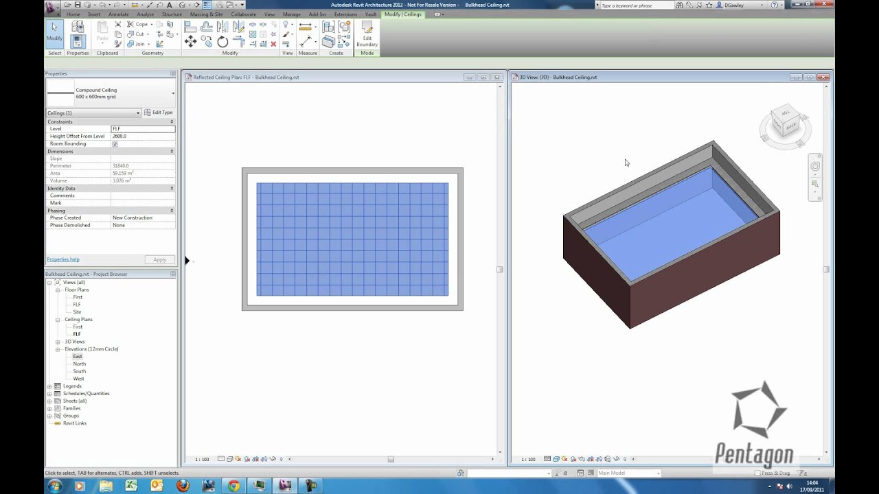 Creating Simple and more complex Ceilings in Revit Arch 2012.wmv