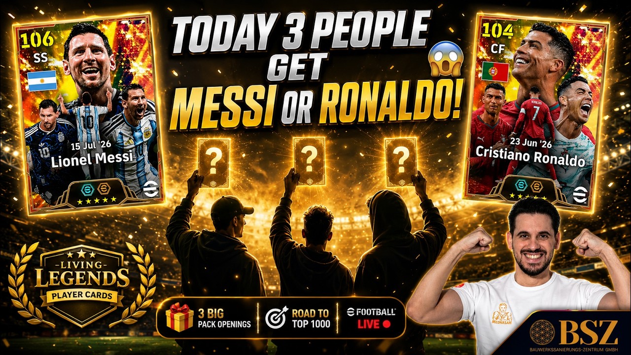 TODAY 3 PEOPLE GET MESSI OR RONALDO! 😱 eFootball LIVING LEGENDS LIVE 🎁