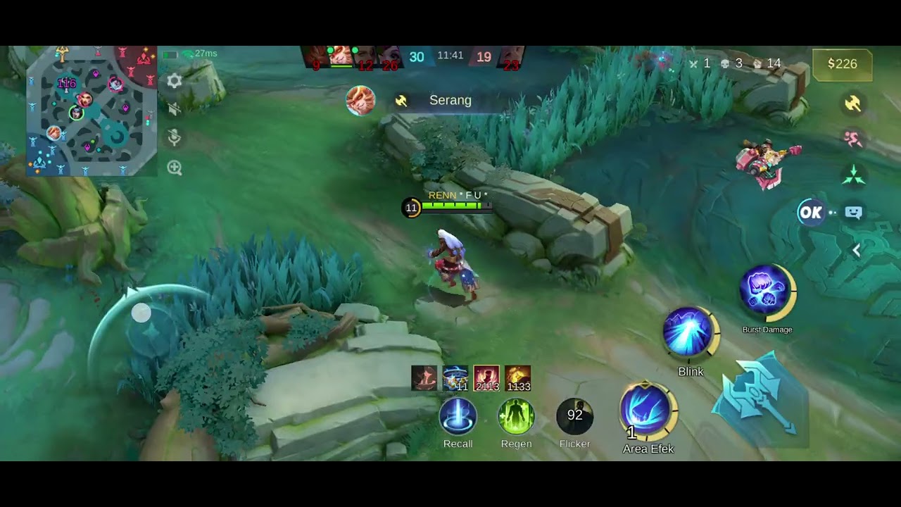 Bang badang Gak peduli siapapun kita tembokin semuanya, agak telat rekamnya #mobilelegends #roam 