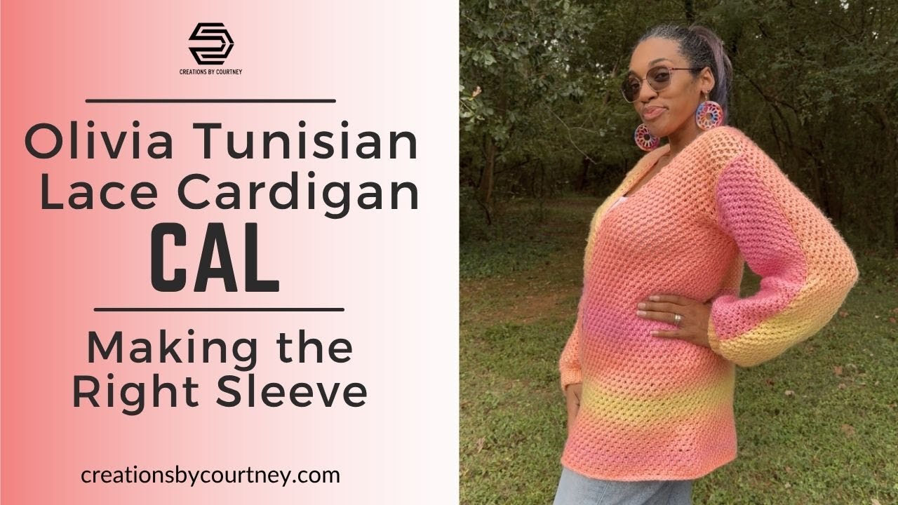 Crochet Along: Starting the Right Sleeve of the Olivia Tunisian Lace Cardigan