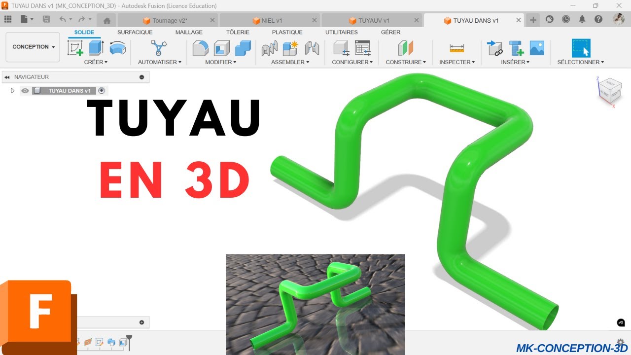 Comment concevoir un Tuyau en 3D sous FUSION360