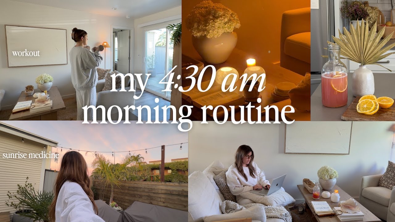 my 4:30 AM morning routine | wake up early naturally + productive healthy morning rhythms