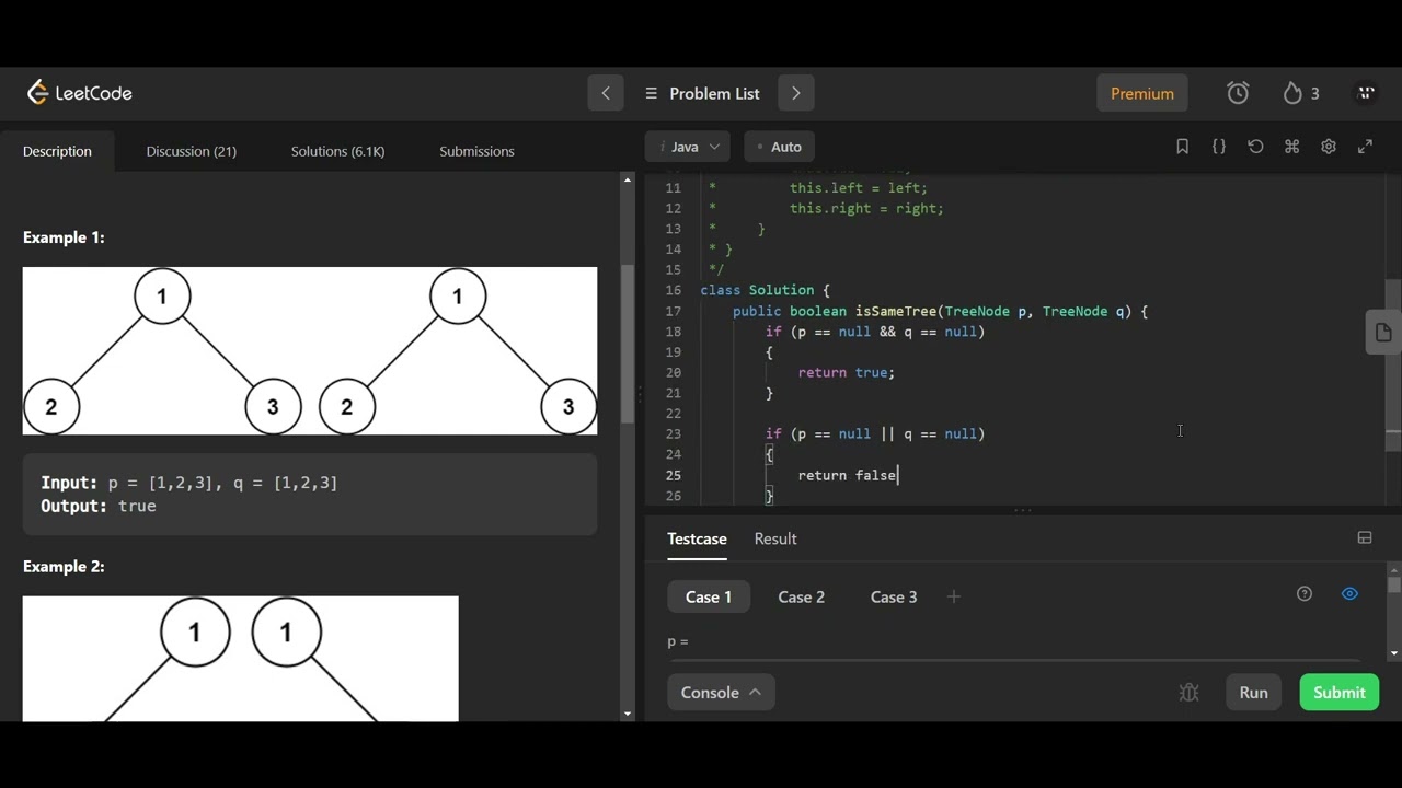 Same Tree | LeetCode 100 | Java