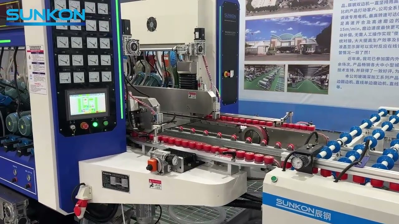 L type full automatic glass double edging production line