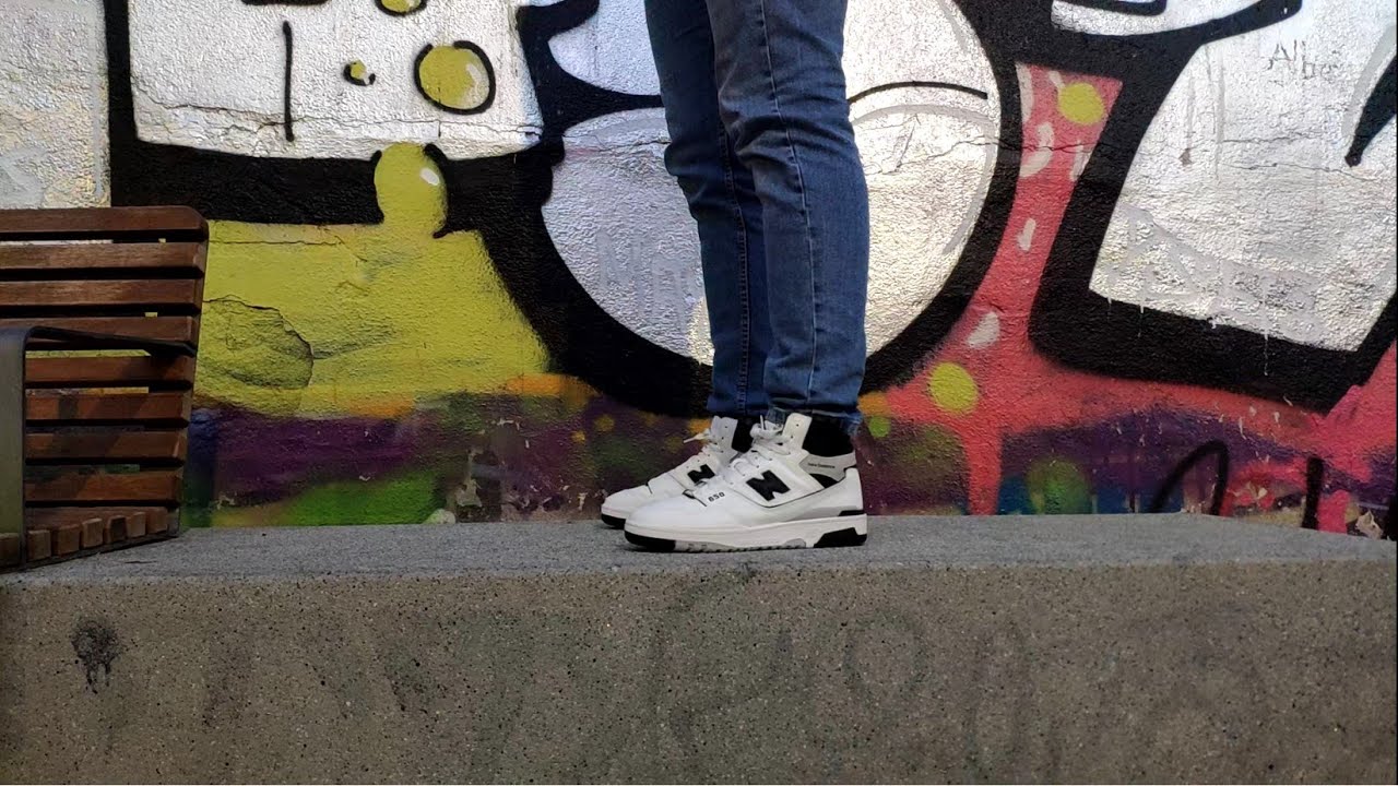 New Balance 650 Black & White (On-Feet)