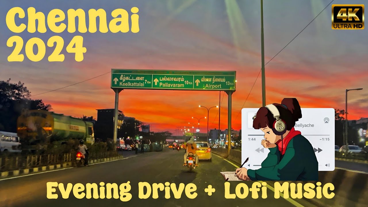 [4K]🇮🇳 Chennai Evening Drive with Lofi Music 🎧🚗| #chennai #omr May. 2024