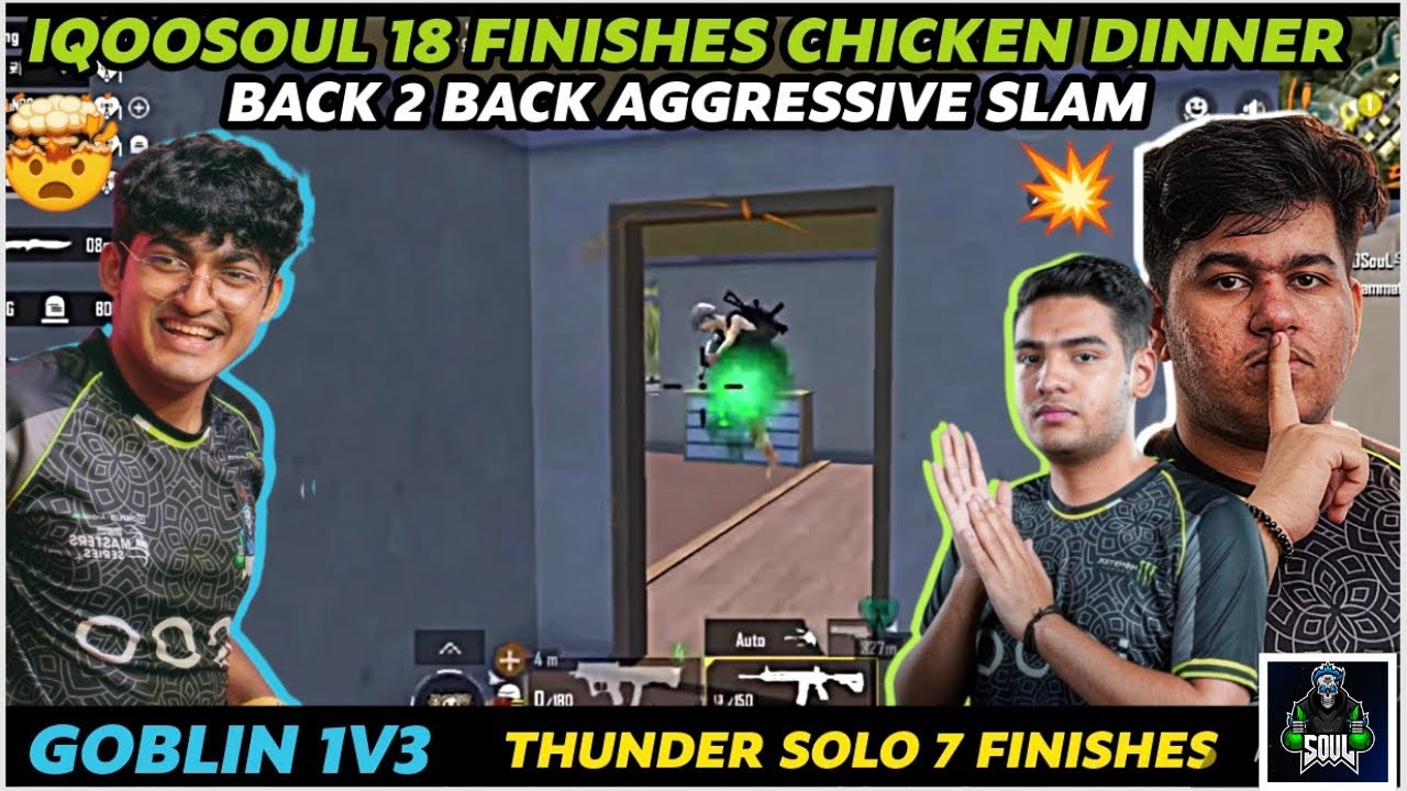 IQOOSOUL🚀18 FINISHES CHICKEN DINNER🔥GOBLIN 1V3☠️BACK 2 BACK INTENSE WIPES & FRAGS✅LEGIT POV👍