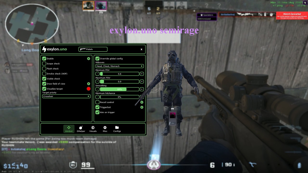 Semiraging with Exylon.uno (VAC live-safe cfg)