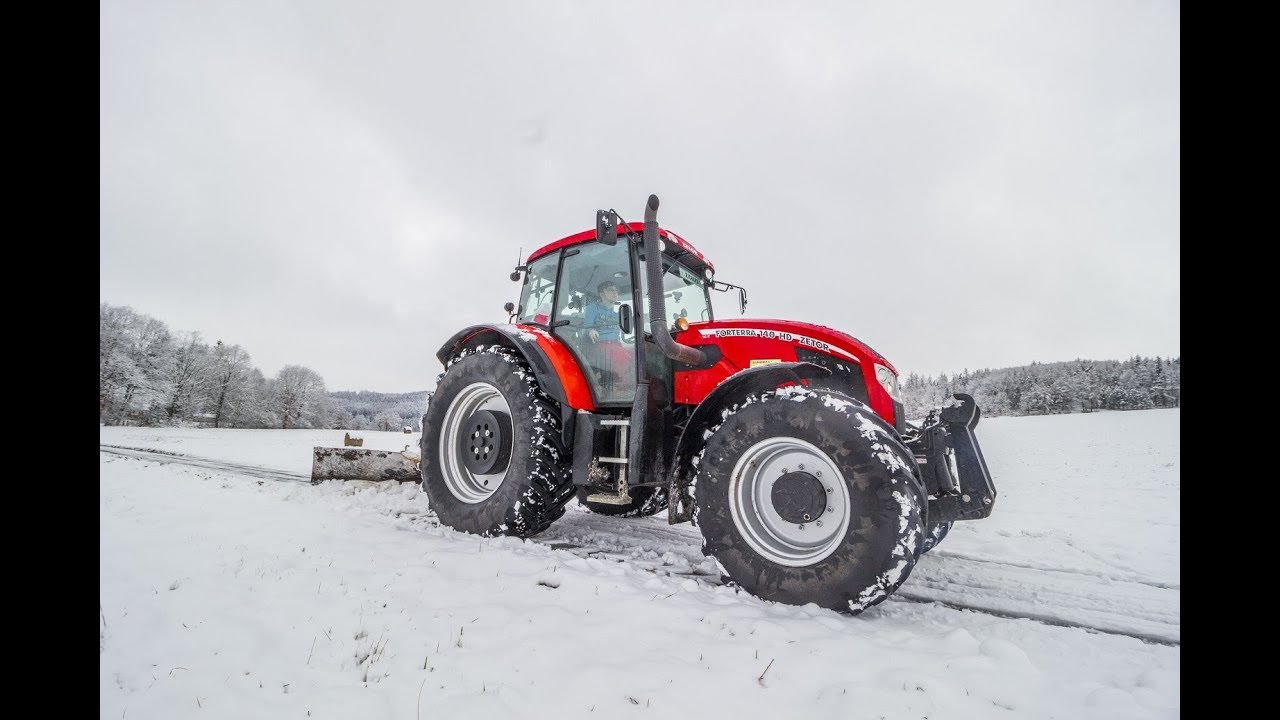 Zetor Forterra 140 HD snow plowing - first person