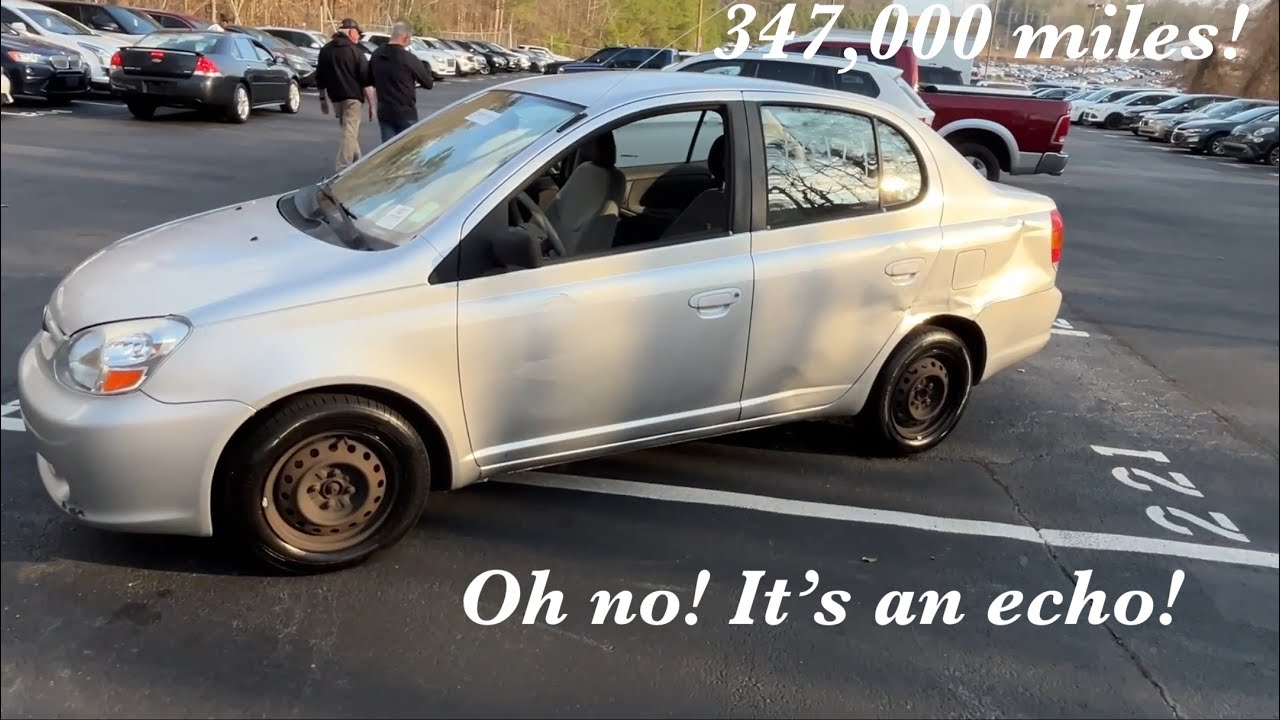 Beater status Toyota Echo!  POV test drive walk around review SOLD for $400