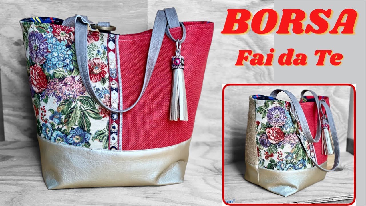 STREPITOSA BORSA fai da te in tessuto | Tutorial BORSA con CARTAMODELLO GRATUITO | Diy BAG tutorial