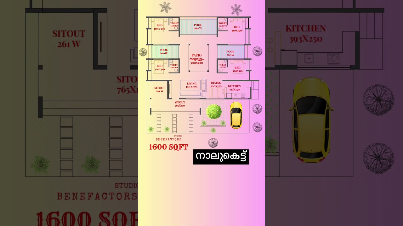 നാലുകെട്ട്  1600 SQFT 40 LAC BUDGET #benefactorsstudio #homedesign #traditionalhome #nalukettu
