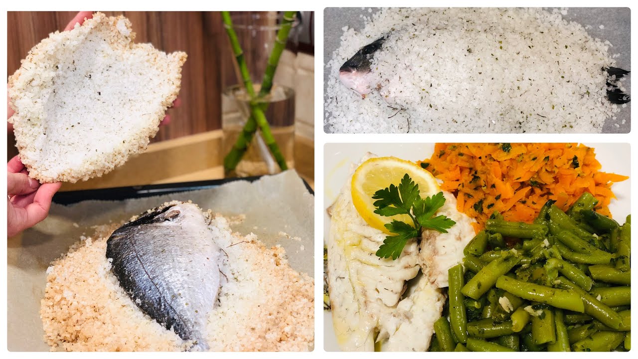 A la sal 🧂 🐟   السمك  مدفون في الملح الغليظ