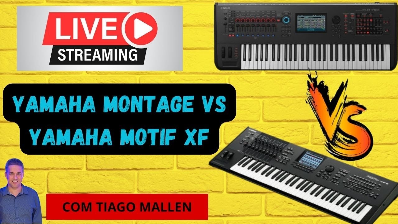 LIVE YAMAHA MOTIF XF vs YAMAHA MONTAGE (BRIGA DE GIGANTES) - COM TIAGO MALLEN. LINK NA DESCRIÇÃO.