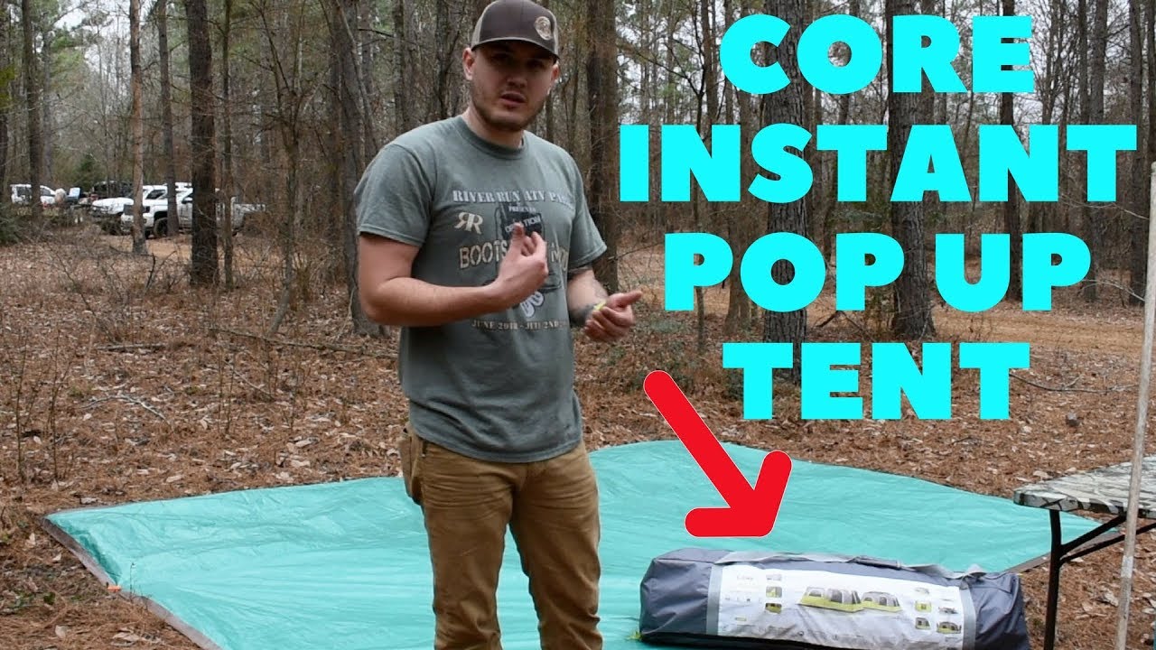 Core 9 person instant pop up tent set up and review