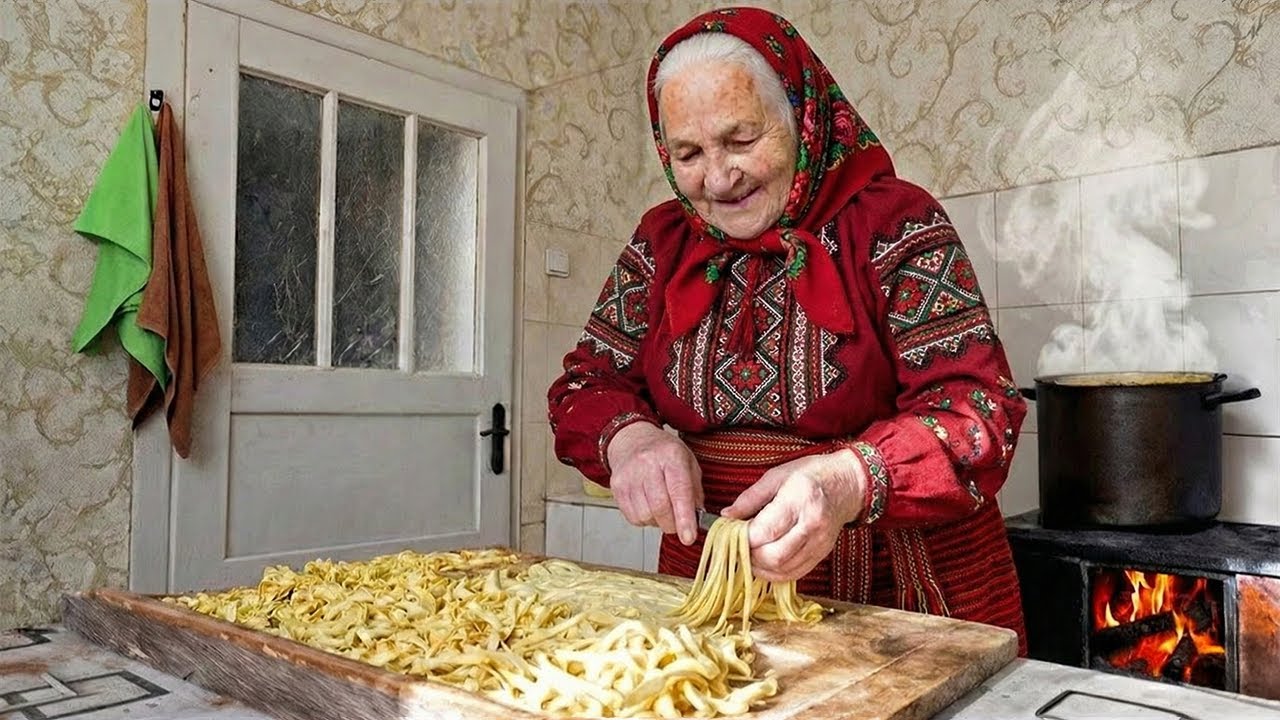 85-Year-Old Grandma Prepares Winter Reserves — Ukrainian Cooking in a Remote Mountain Village