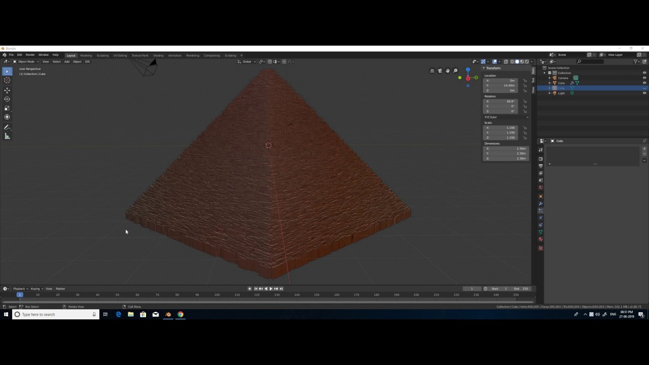 Blender 2.8 - Quick tutorial to create pyramid with in few minutes
