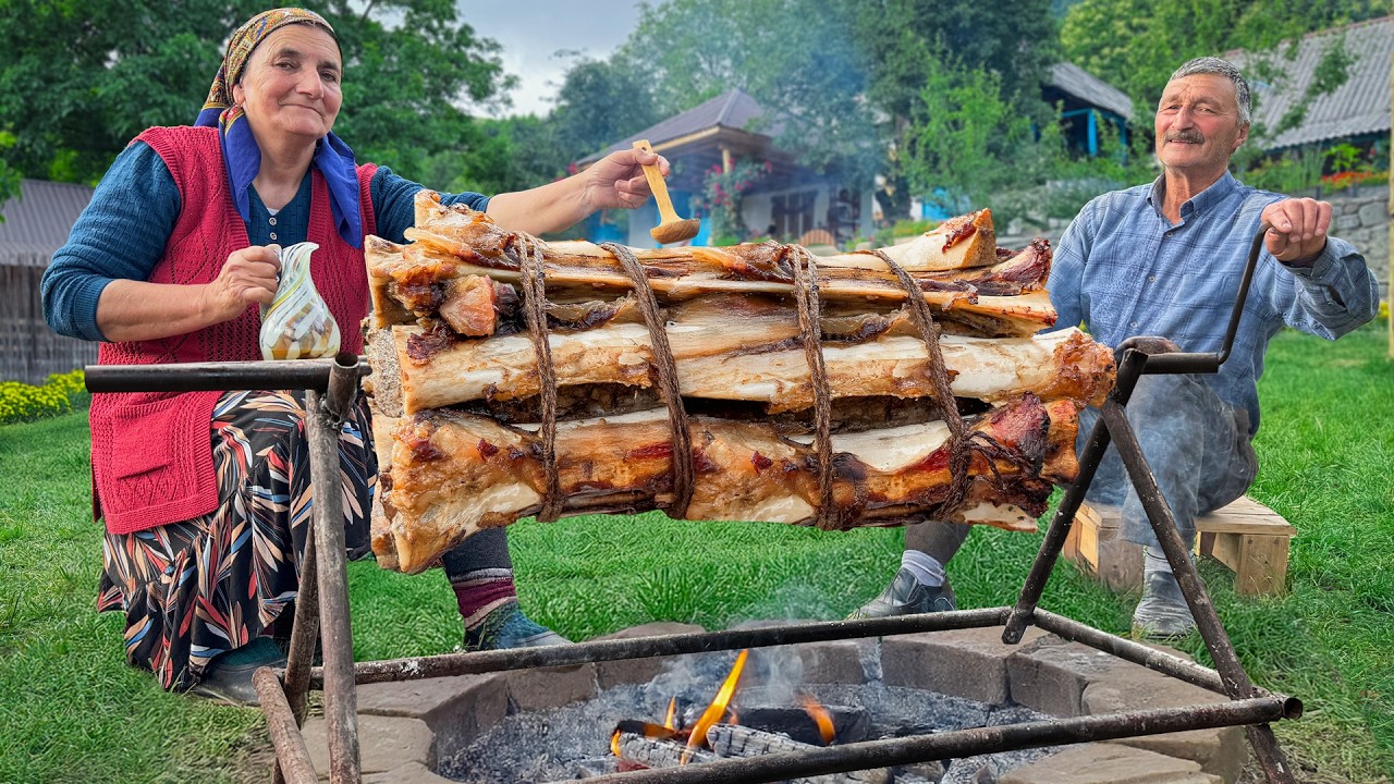 Bone Marrow Meat Roll over Fire – Rustic Family Feast