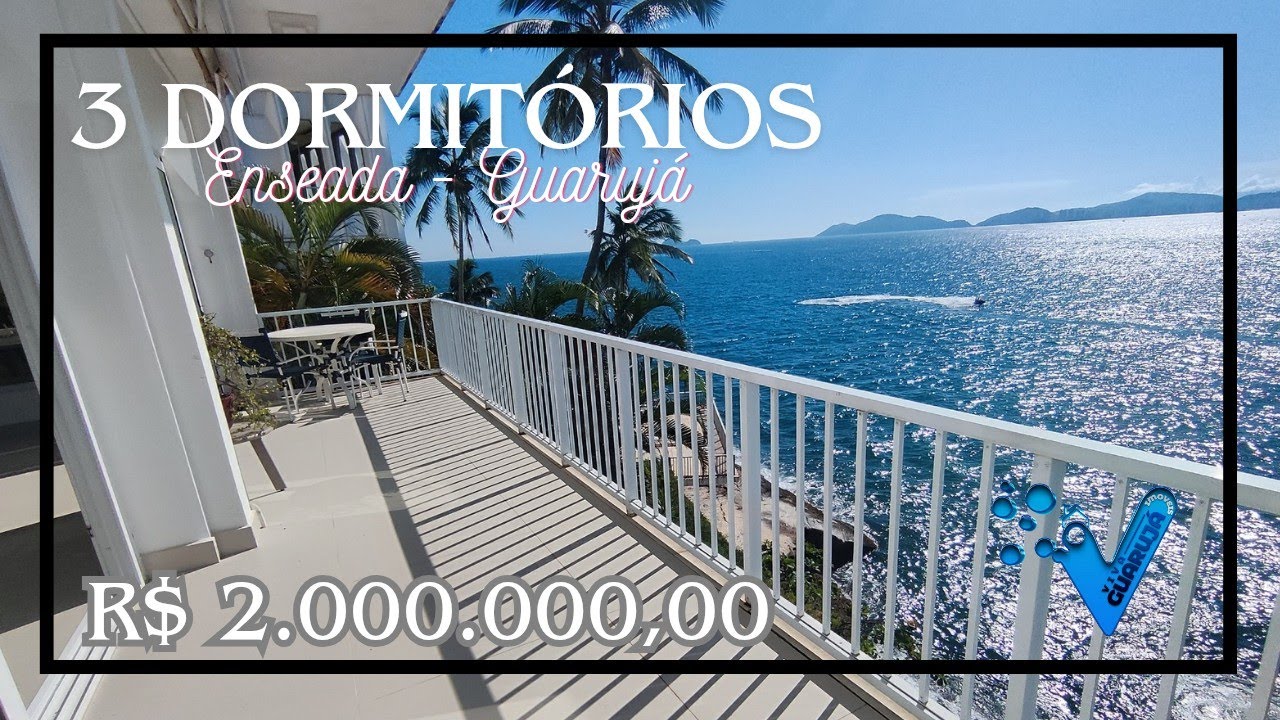 R$ 2 Milhões Lindo APARTAMENTO FRENTE AO MAR.. Guarujá Enseada