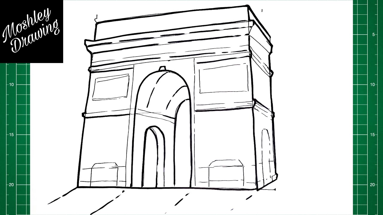 How to Draw Arc de Triomphe Easy Step by Step