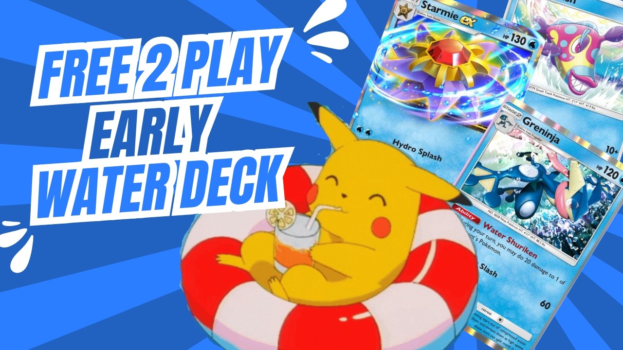 F2P Water Deck Build! 🌊 Greninja, Starmie EX, & Bruxish in Pokémon TCG Pocket 💧✨