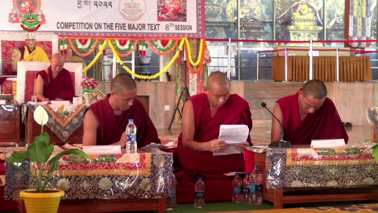 ཚོགས་ཐུན་བཞི་པ། བརྗོད་གཞི། མངོན་པ་མཛོད། གཞུང་ཆེན་བཀའ་པོད་ལྔའི་བགྲོ་གླེང་ཆེན་མོ། ཐེངས། ༨