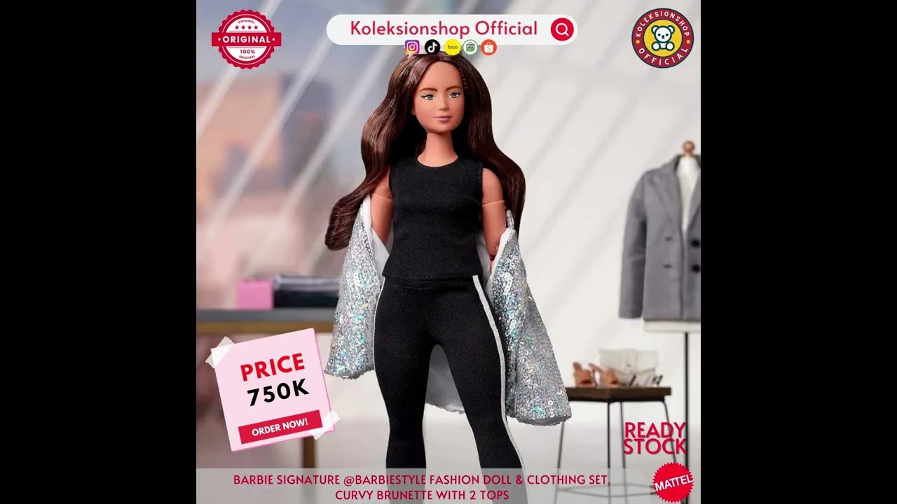 Barbie Signature @BarbieStyle Fashion Doll & Clothing Set – Curvy Brunette