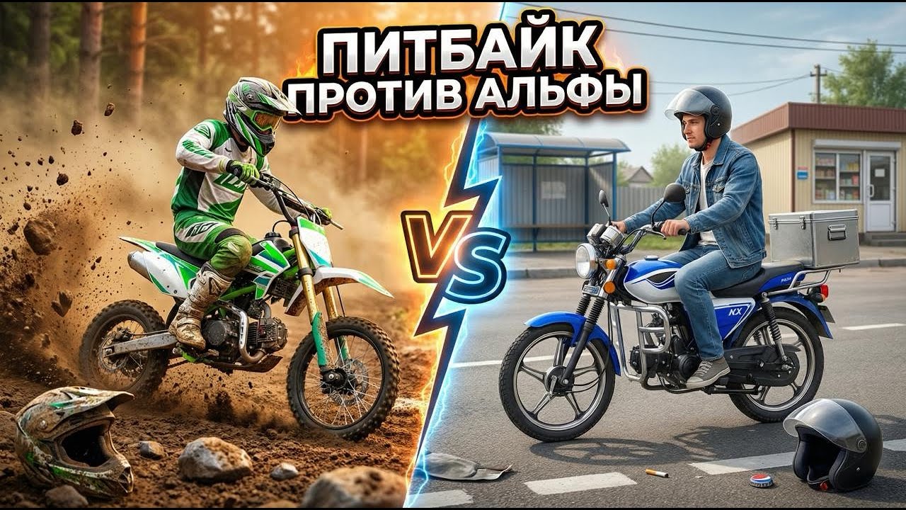 ГОНКА АЛЬФЫ vs ПИТБАЙКА: МЕХАНИКА или ПОЛУАВТОМАТ 😎 #питбайк #эндуро #мото