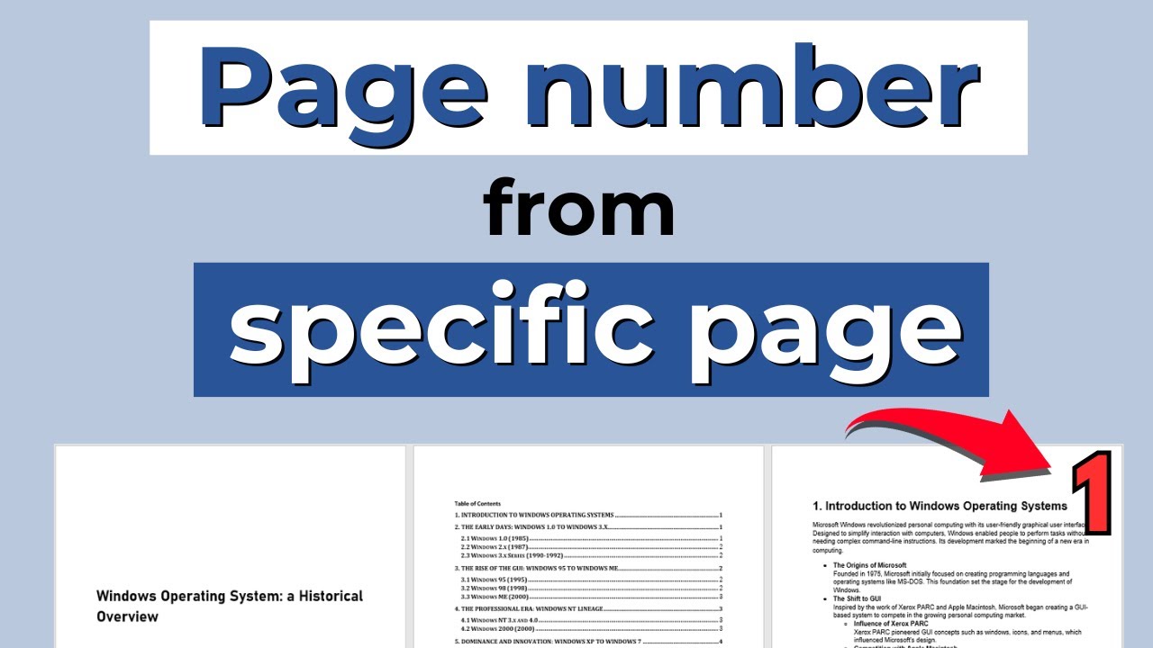 How to Insert Page Number in Word from Specific Page